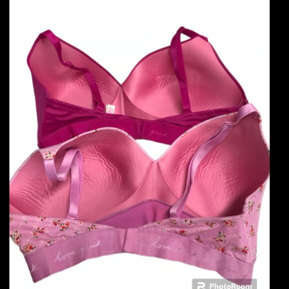 Lot of 2 bras by Pink Victoria’s Secret Size 38DD Wear Everywhere Wireless - Picture 2 of 3